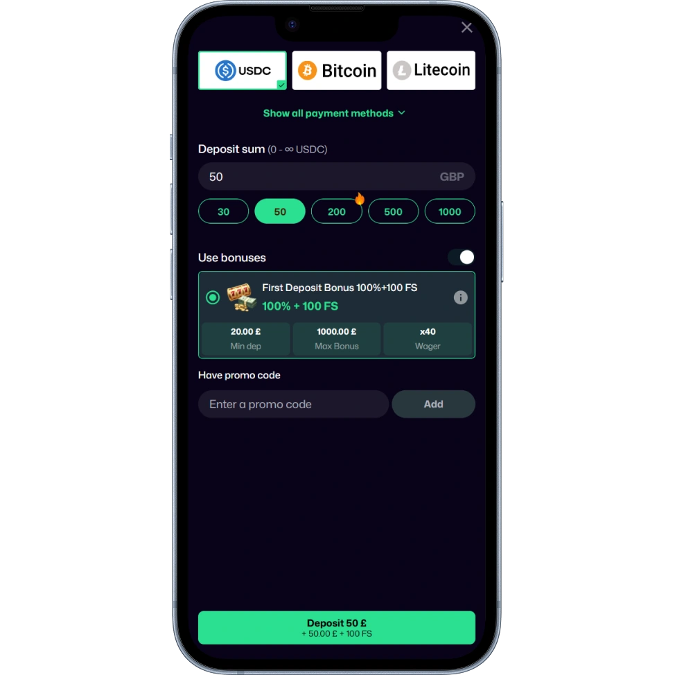 Win Beast Casino Payment Methods