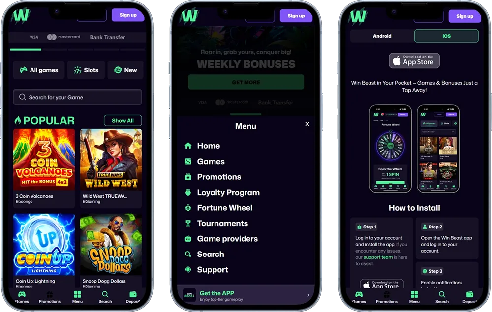 Win Beast Casino Mobile Gaming