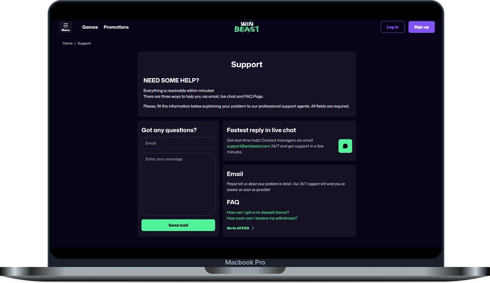 Win Beast Casino Customer Support